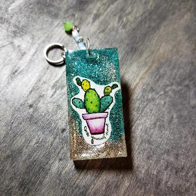 Cactus - Give yourself Time Keychain