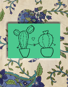 Cacti Holding Hands Postcards